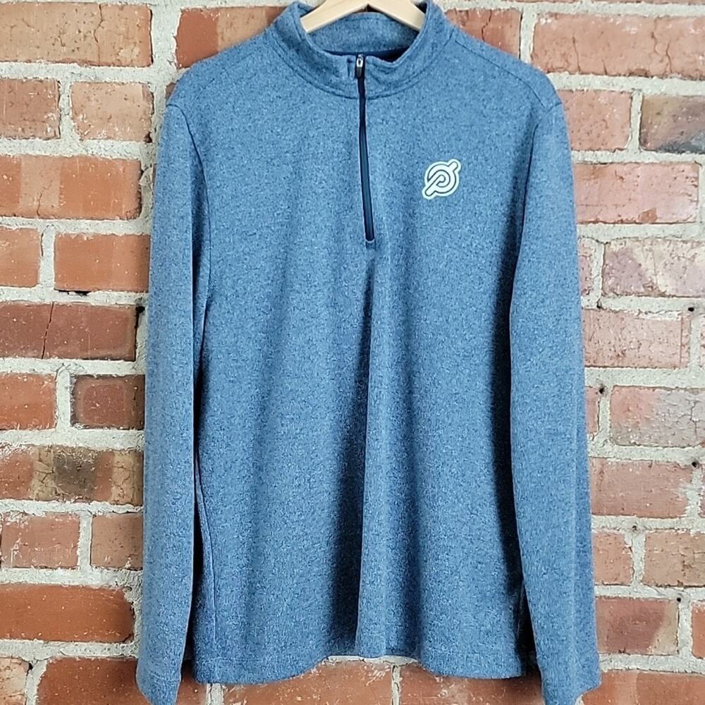 Peloton x Rhone Men's Quarter‎ Zip Knit Pullover Long Sleeve Blue Sweater XL